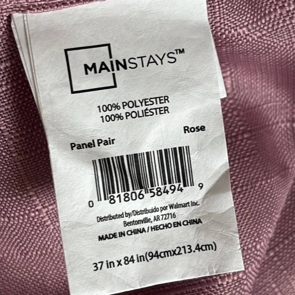 Mainstays Curtains 4 Panels 37x84 pink and gray